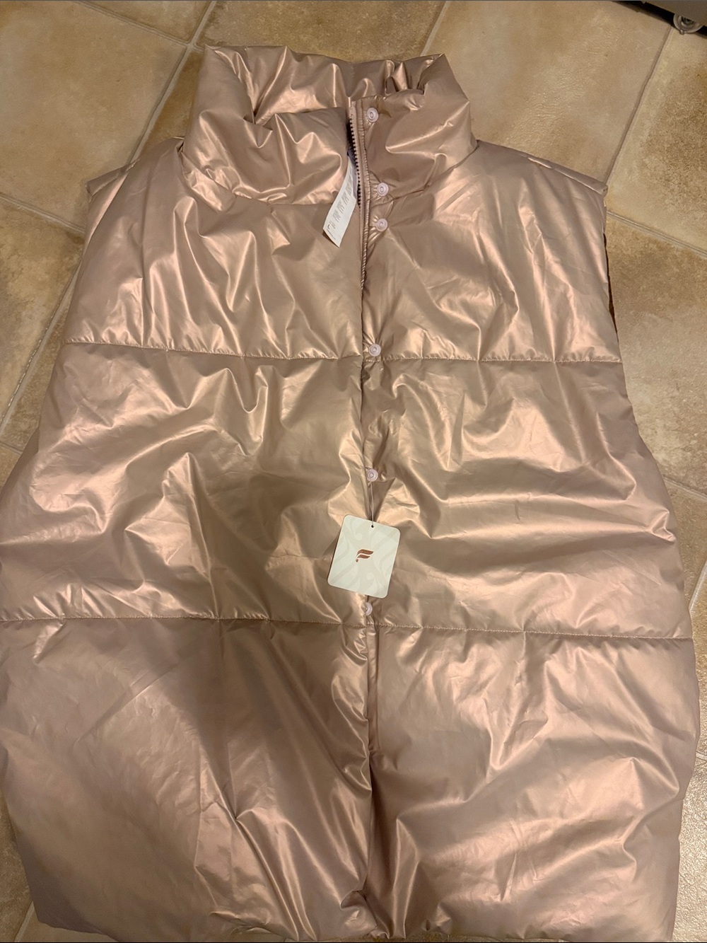 Fabletics Metallic Rose Puffer Vest